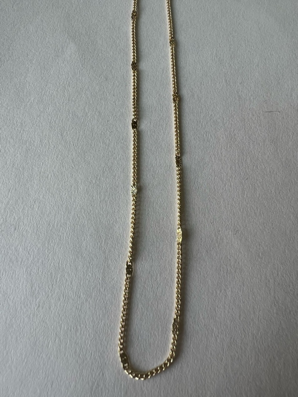 14k Gold Plated Station Link Necklace - Elegant Women’s Jewelry